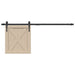 Mini skyvedørsett for skap svart 122 cm karbonstål