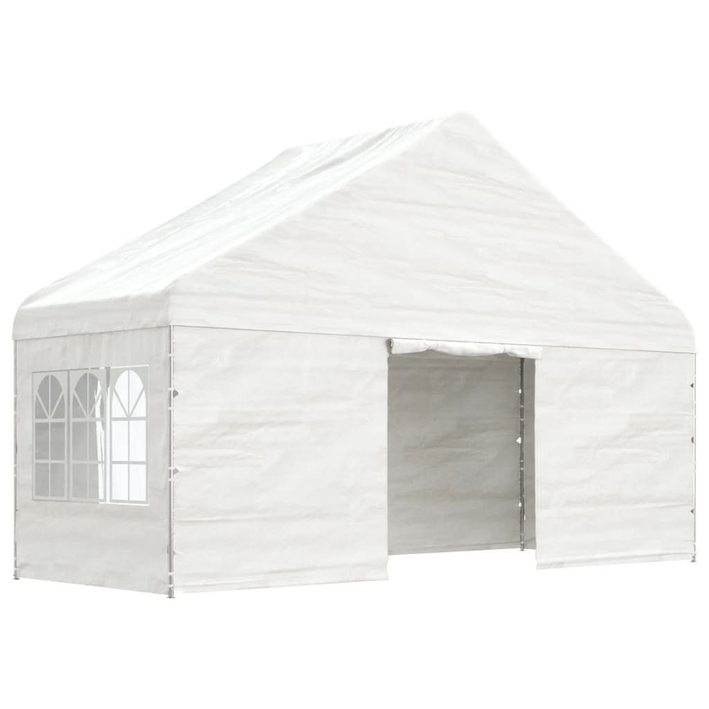 Paviljong med tak hvit 5,88x2,23x3,75 m polyetylen