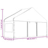 Paviljong med tak hvit 5,88x2,23x3,75 m polyetylen