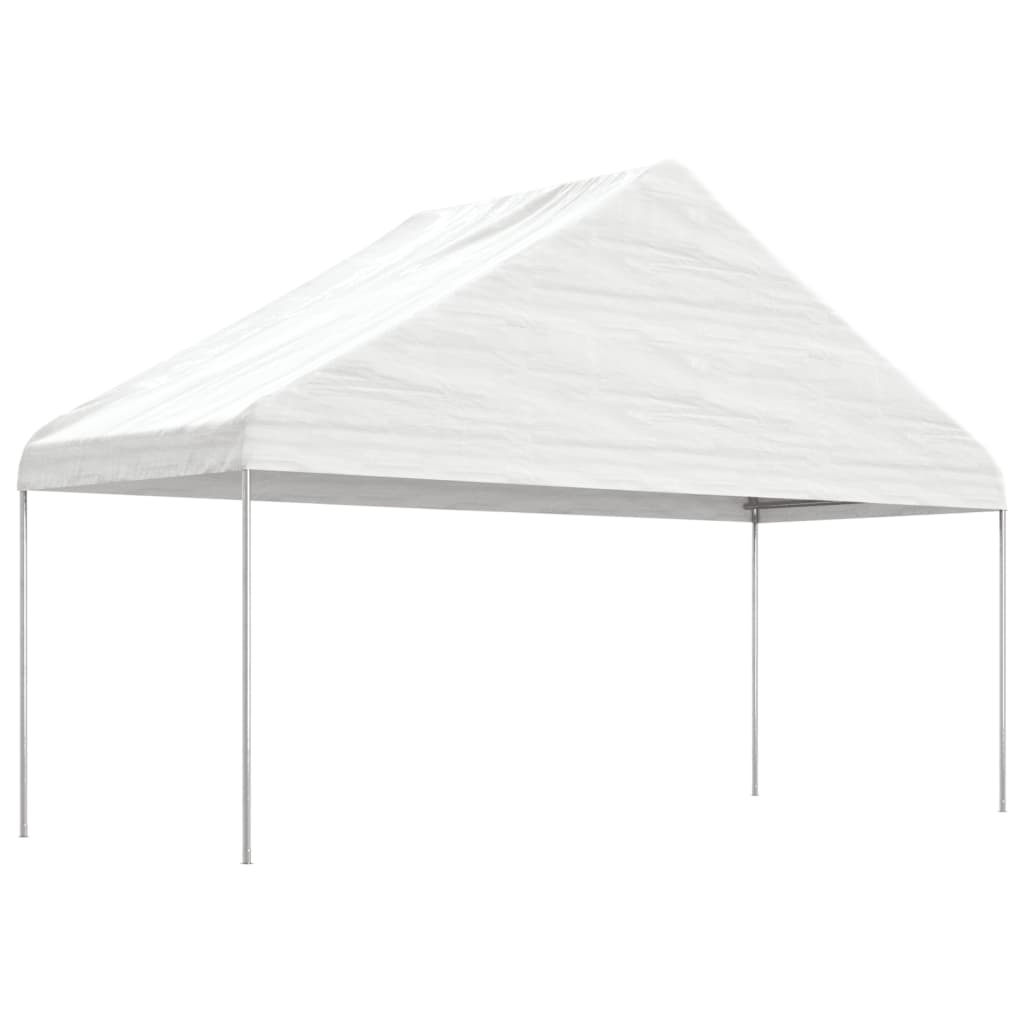 Paviljong med tak hvit 5,88x2,23x3,75 m polyetylen