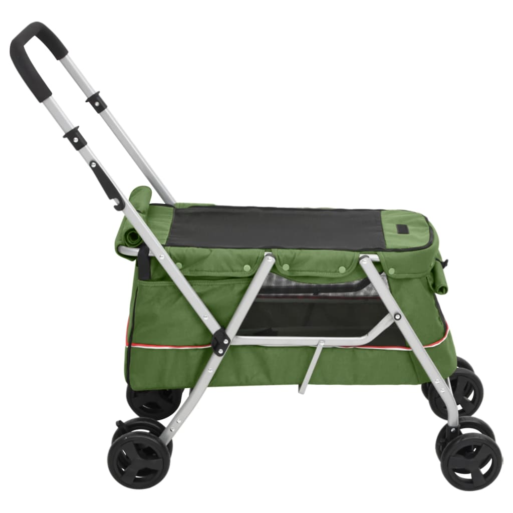 Hundevogn sammenleggbar grønn 100x49x96 cm linstoff