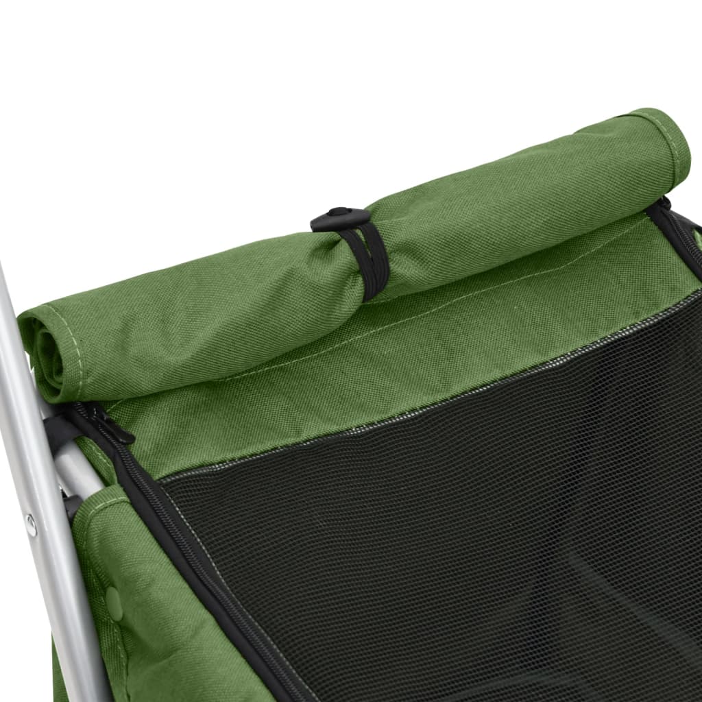 Hundevogn sammenleggbar grønn 100x49x96 cm linstoff