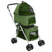 Hundevogn 2-lags sammenleggbar grønn 83x48x97 cm oxford-stoff vidaXL