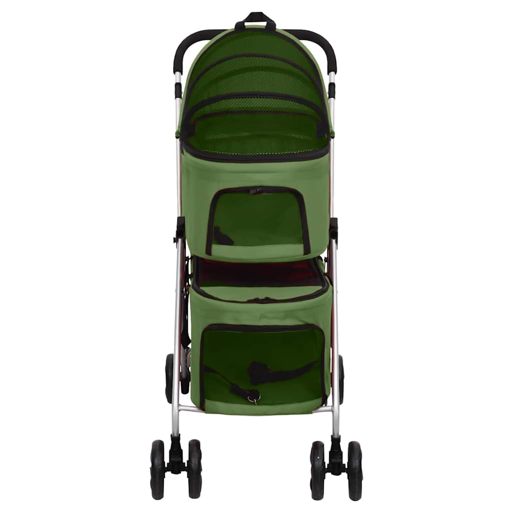 Hundevogn 2-lags sammenleggbar grønn 83x48x97 cm oxford-stoff vidaXL