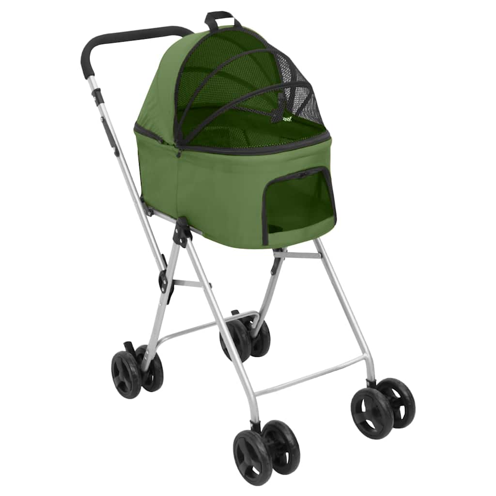 Hundevogn 2-lags sammenleggbar grønn 83x48x97 cm oxford-stoff vidaXL