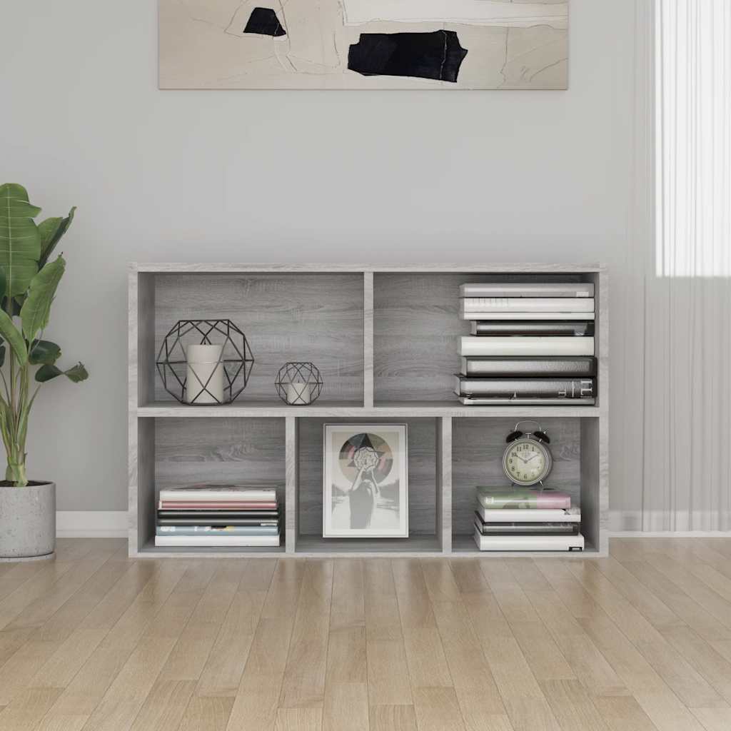 Bokhylle/skjenk grå sonoma 50x25x80 cm konstruert tre vidaXL