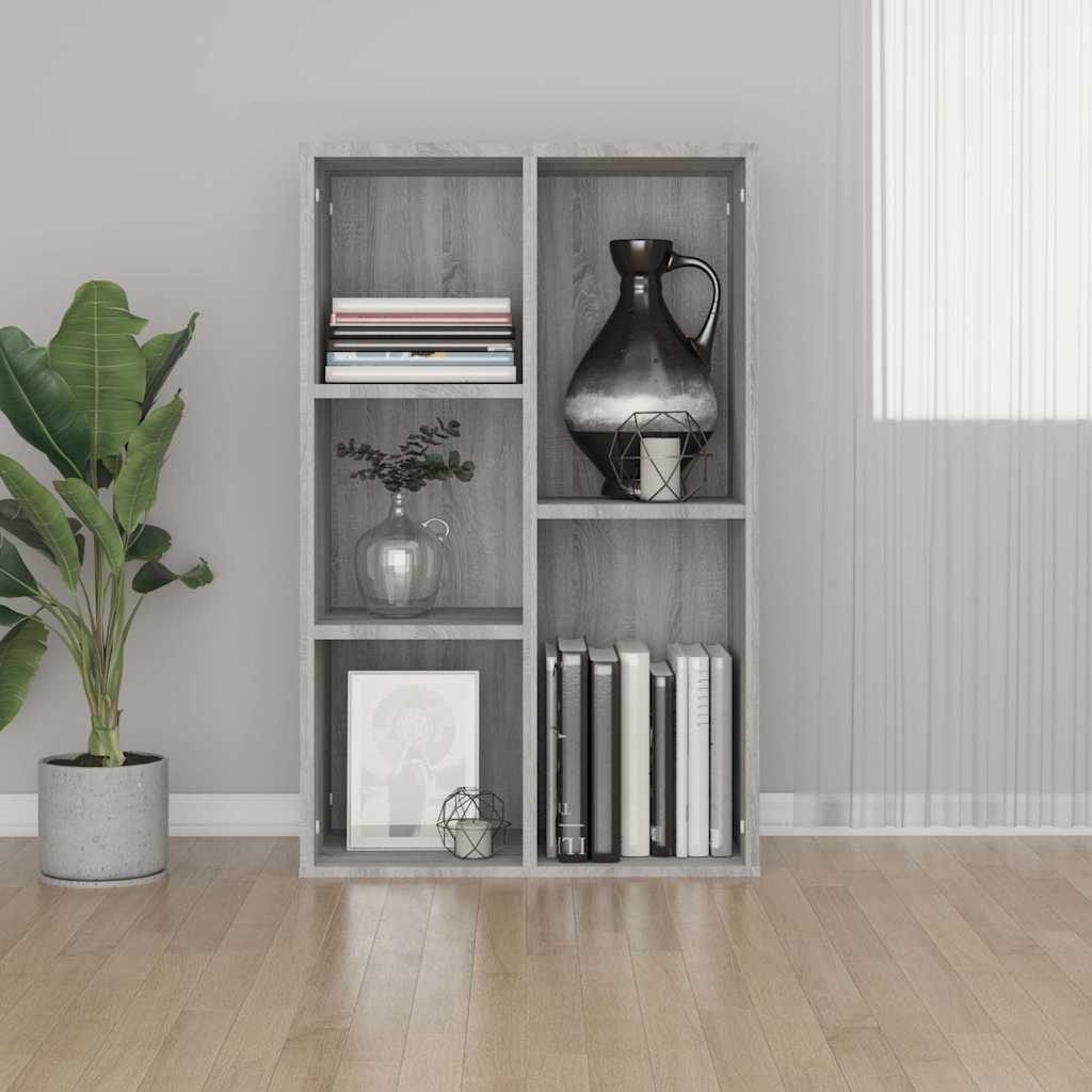 Bokhylle/skjenk grå sonoma 50x25x80 cm konstruert tre vidaXL