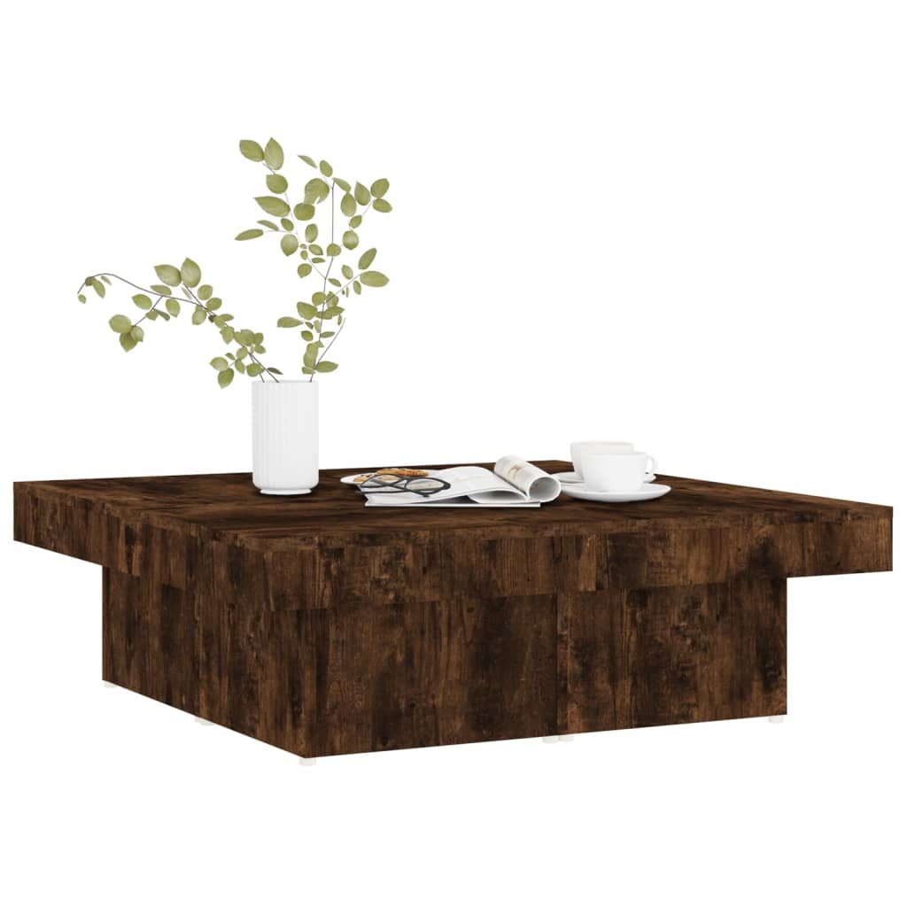 Salongbord røkt eik 90x90x28 cm konstruert tre