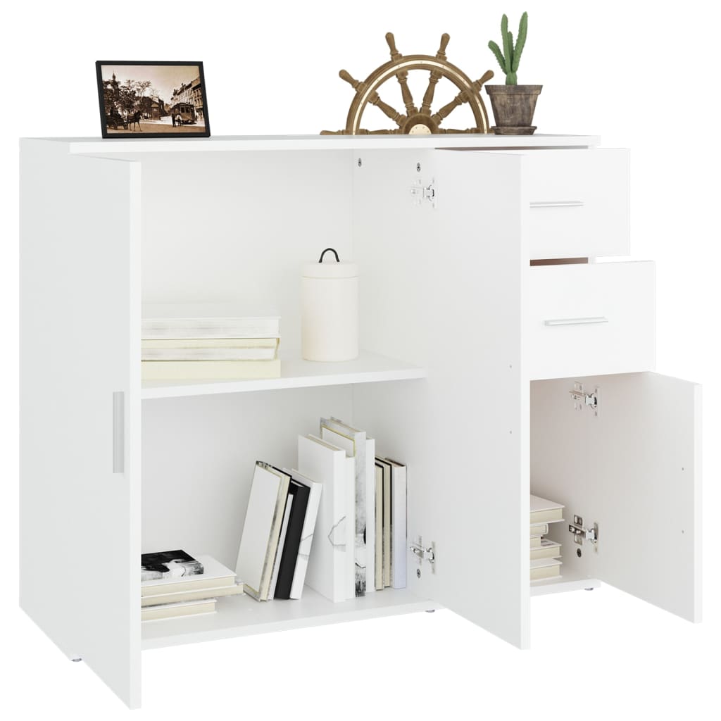 Skjenk hvit 91x29,5x75 cm konstruert tre