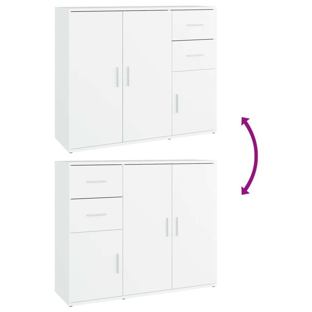 Skjenk hvit 91x29,5x75 cm konstruert tre