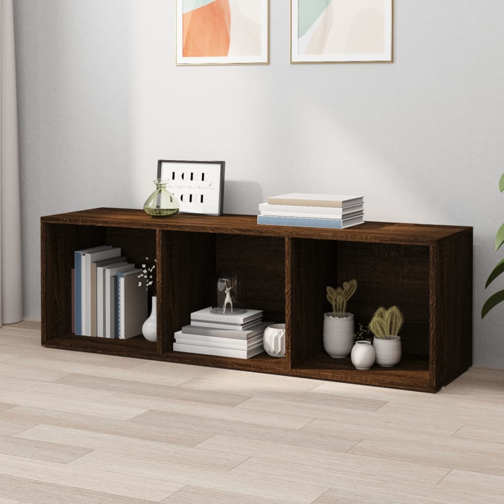 Bokhylle/TV-benk brun eik 36x30x114 cm konstruert tre