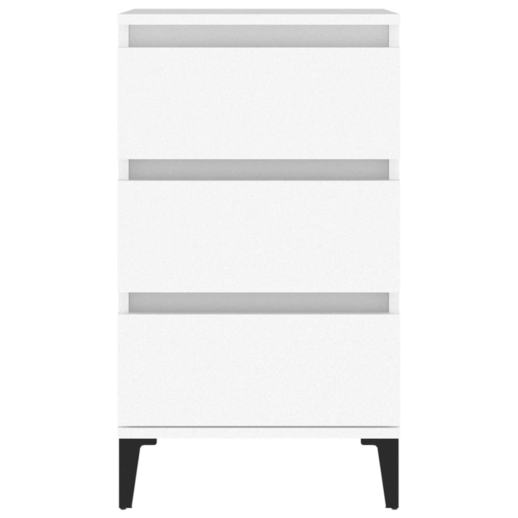 Nattbord hvit 40x35x70 cm konstruert tre