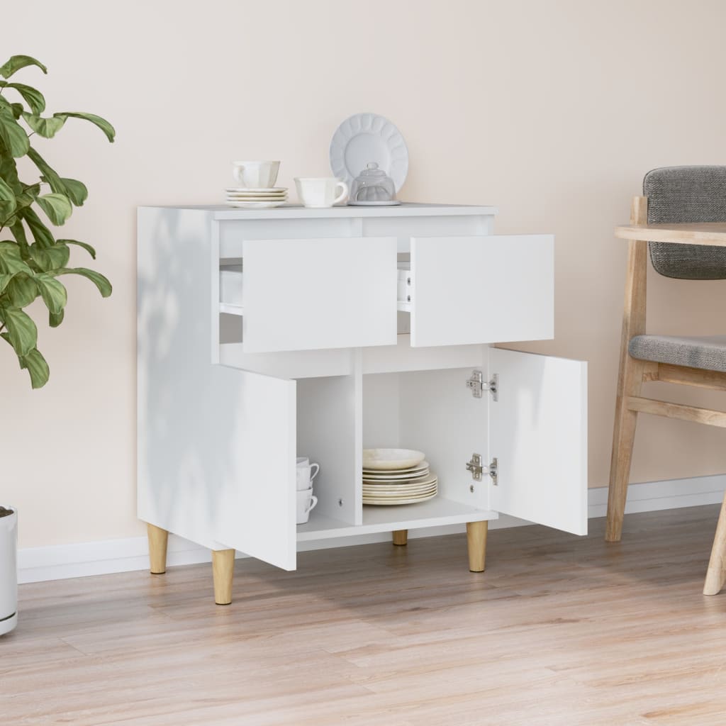 Skjenk hvit 60x35x70 cm konstruert tre
