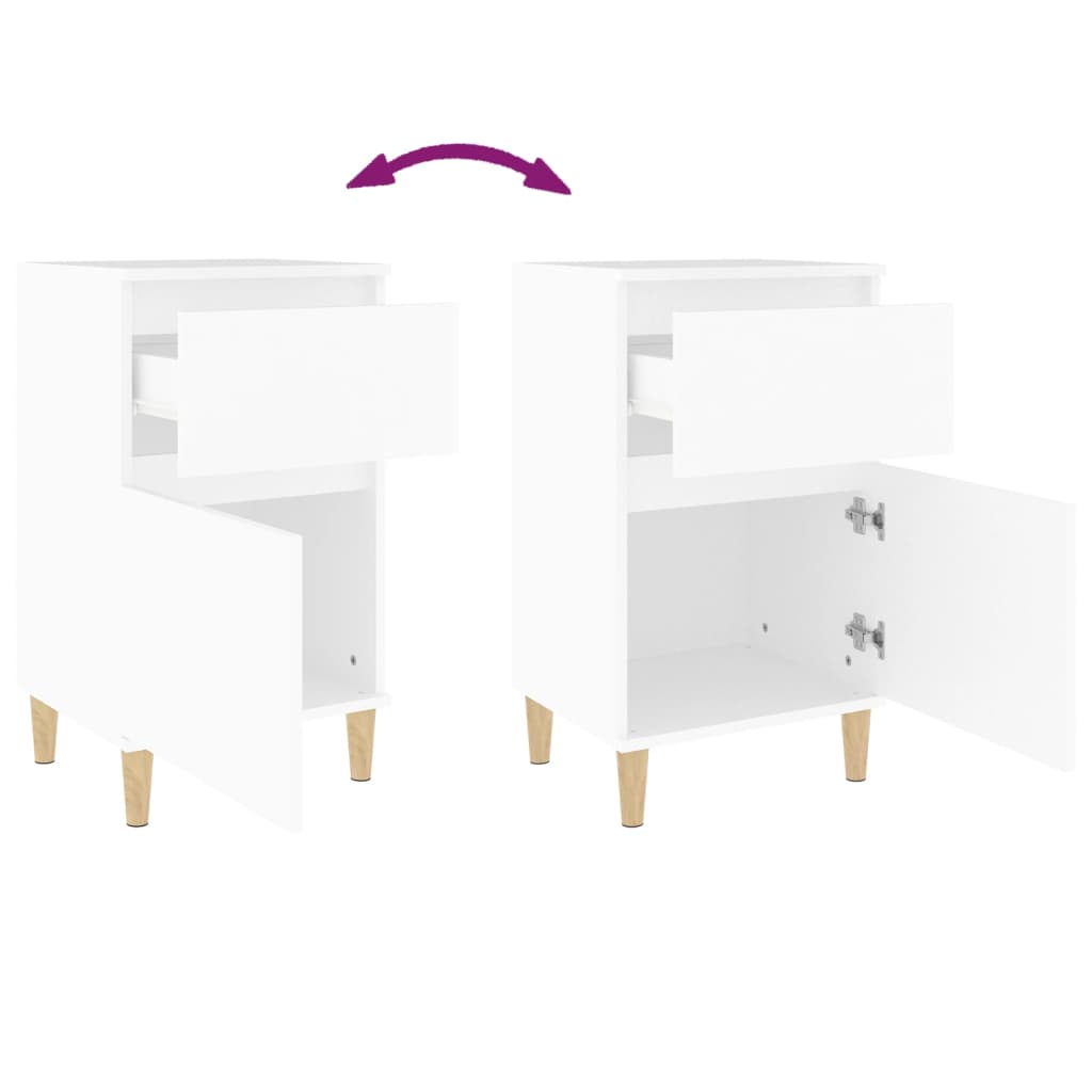 Nattbord 2 stk hvit 40x35x70 cm vidaXL