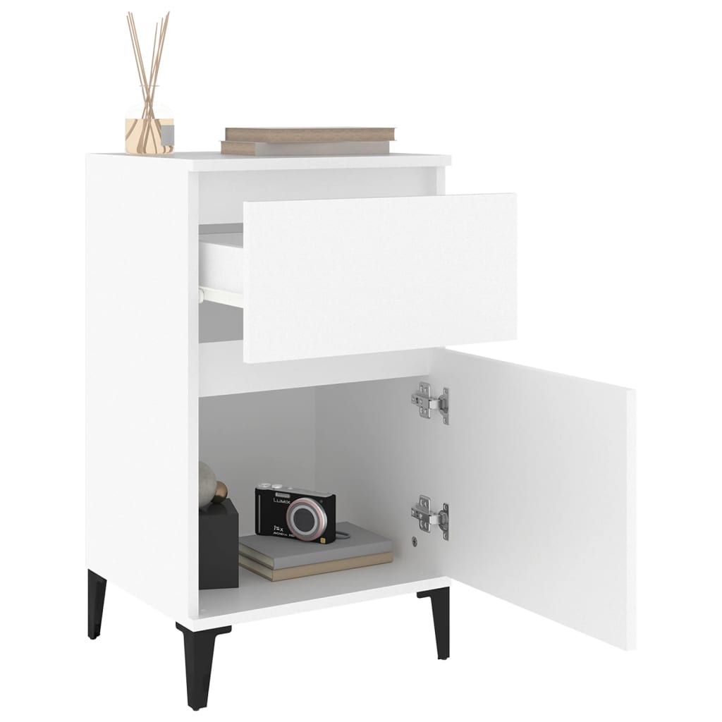 Nattbord 2 stk hvit 40x35x70 cm