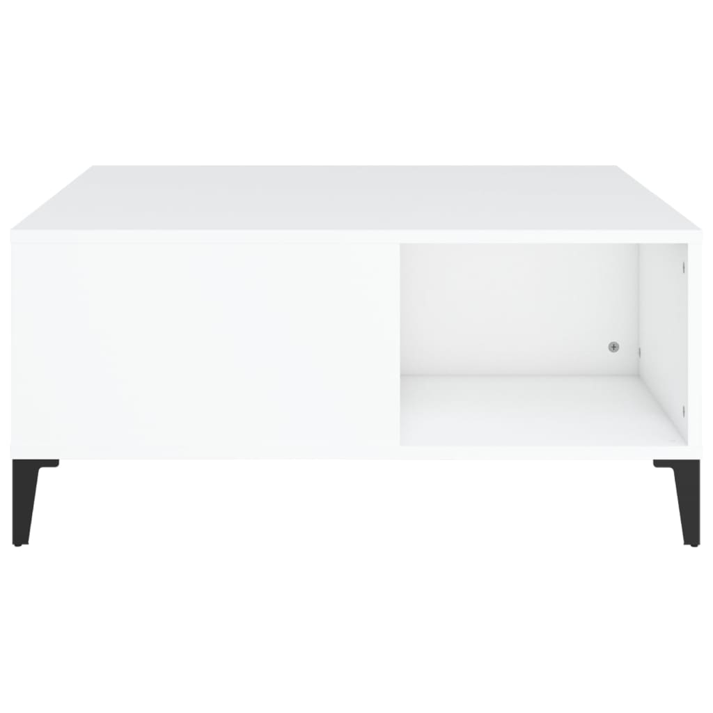 Salongbord hvit 80x80x36,5 cm konstruert tre