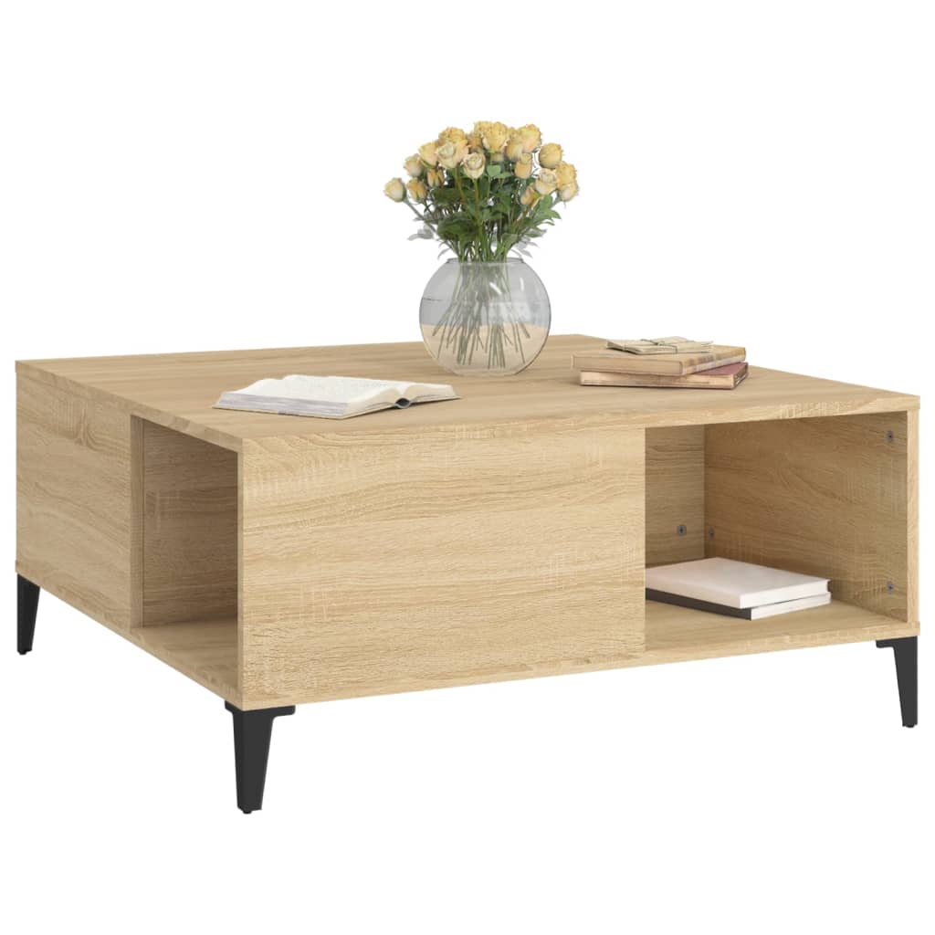 Salongbord sonoma eik 80x80x36,5 cm konstruert tre