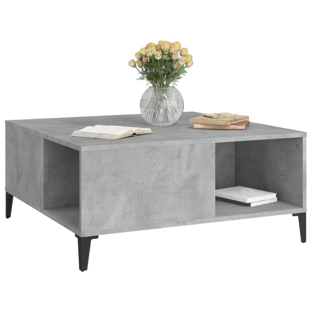 Salongbord betonggrå 80x80x36,5 cm konstruert tre