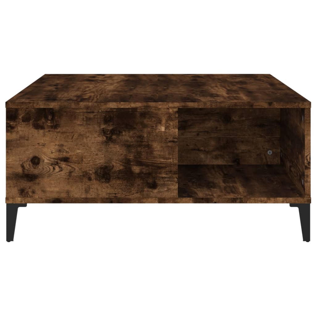 Salongbord røkt eik 80x80x36,5 cm konstruert tre