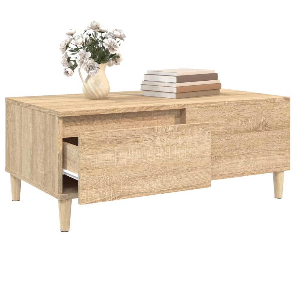 Salongbord sonoma eik 90x50x36,5 cm konstruert tre
