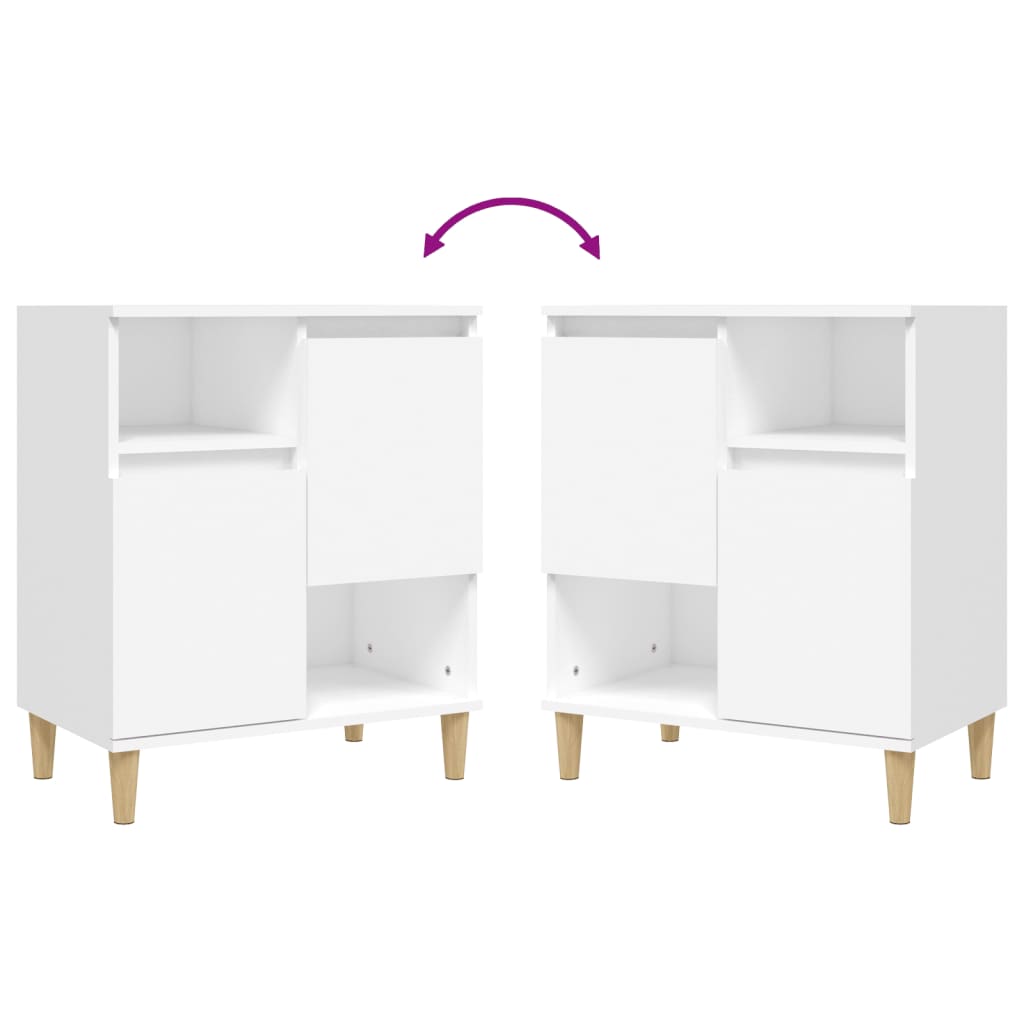 Skjenk hvit 60x35x70 cm konstruert tre