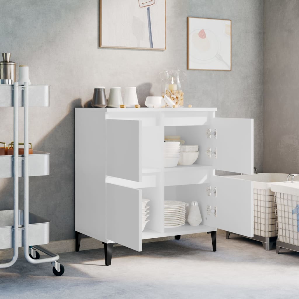 Skjenk hvit 60x35x70 cm konstruert tre