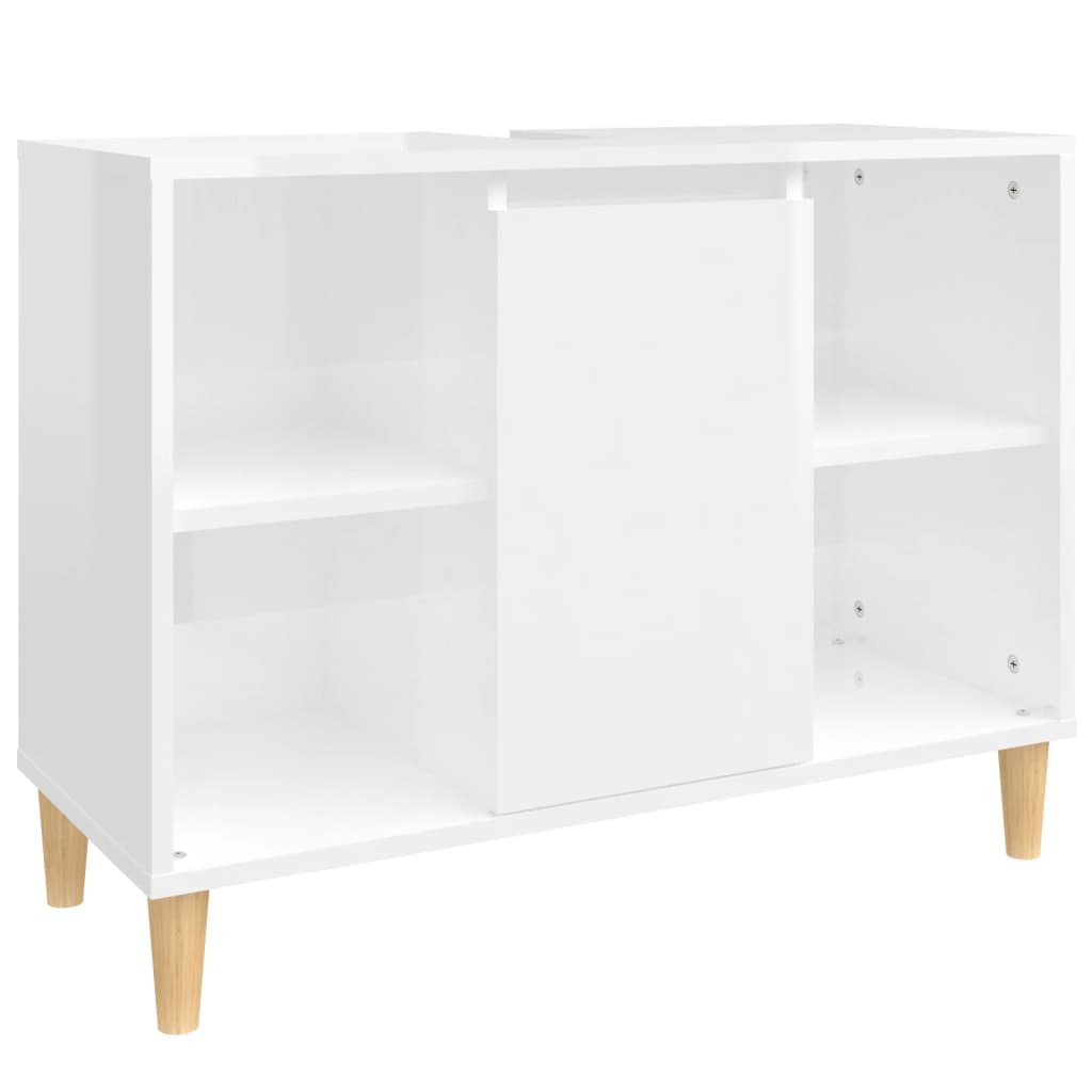Servantskap høyglans hvit 80x33x60 cm konstruert tre