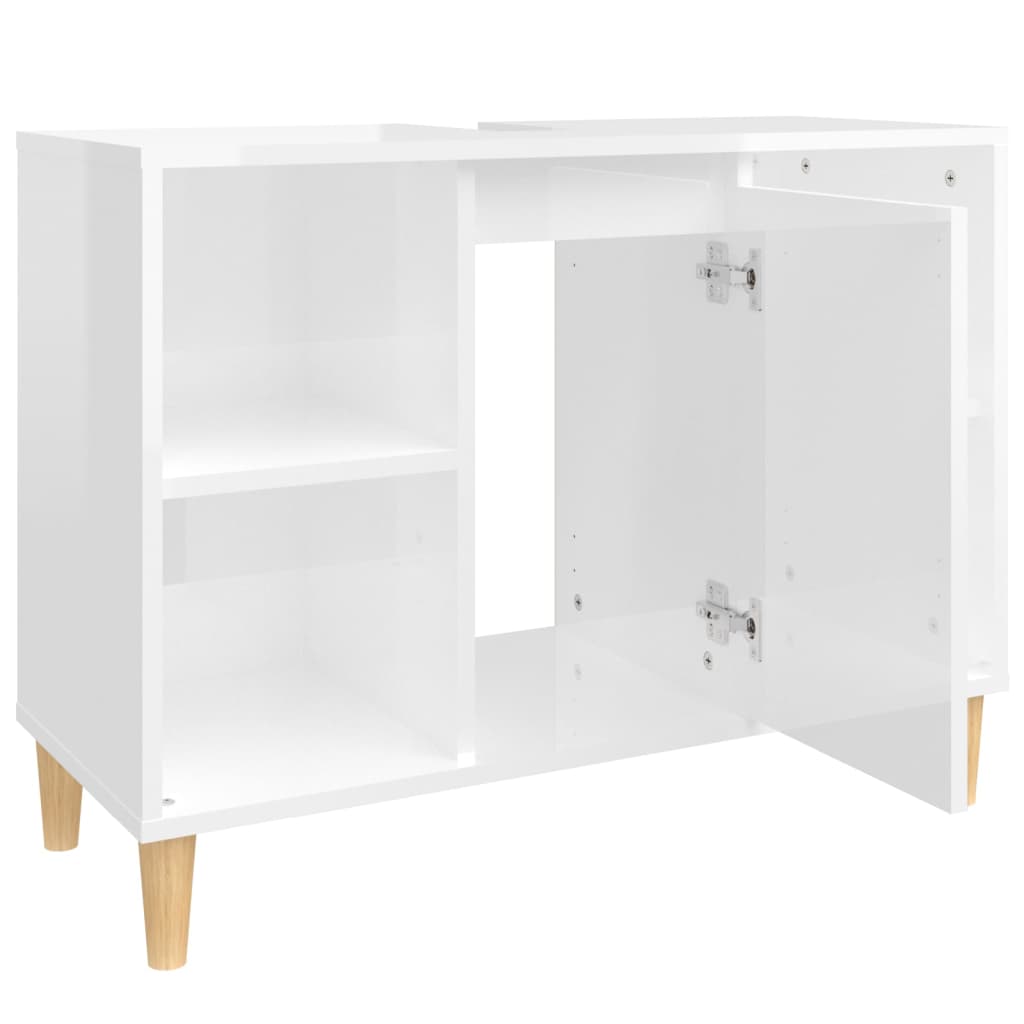 Servantskap høyglans hvit 80x33x60 cm konstruert tre