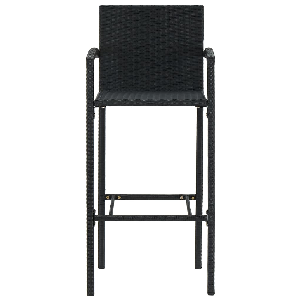 Barstoler 2 stk svart polyrotting