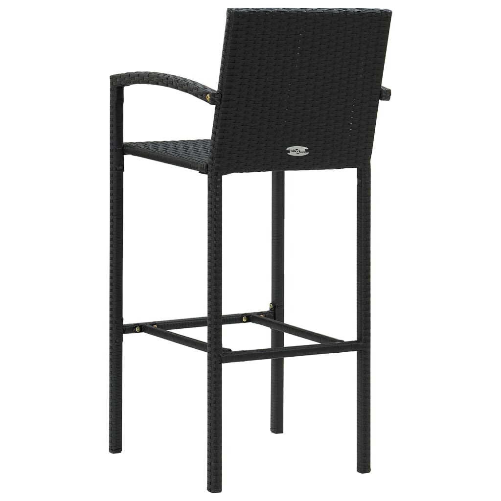 Barstoler 2 stk svart polyrotting