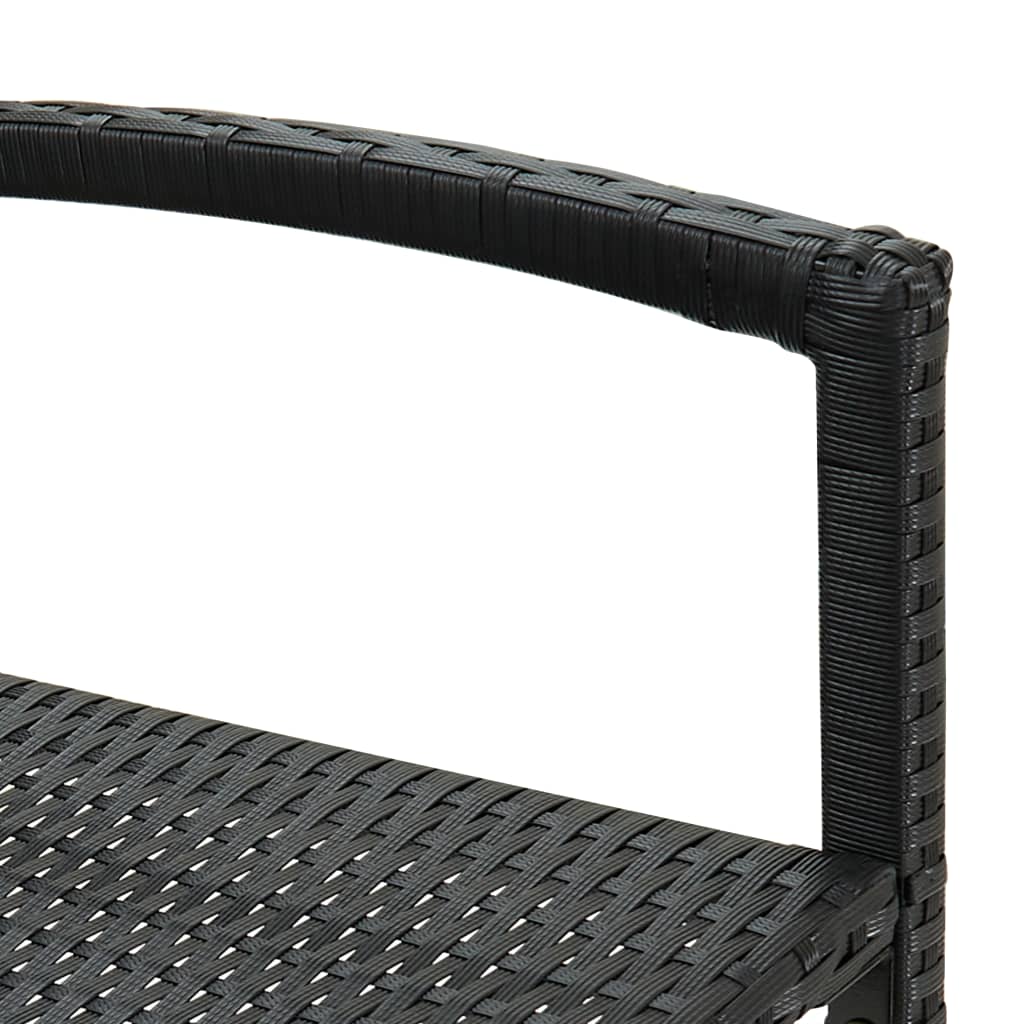 Barstoler 2 stk svart polyrotting
