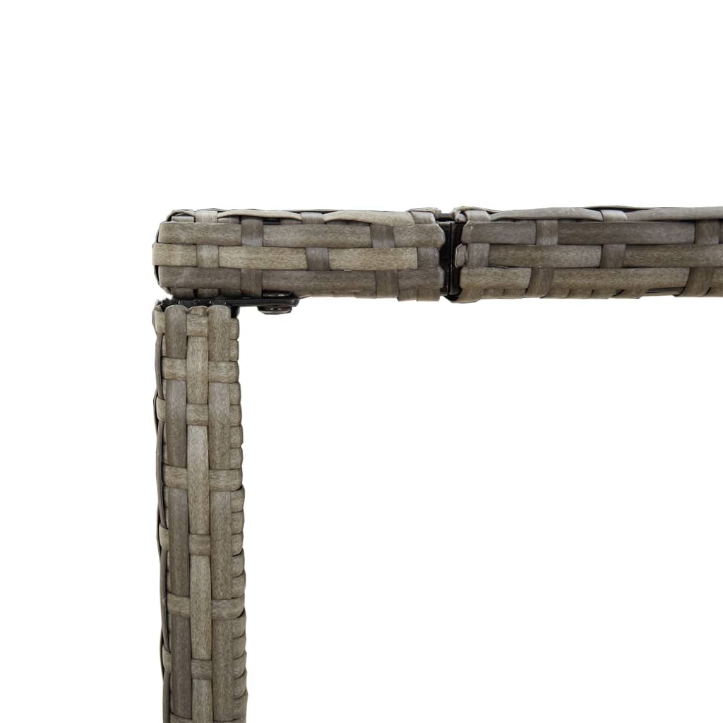 Barbord med glassplate grå 110x70x110 cm polyrotting