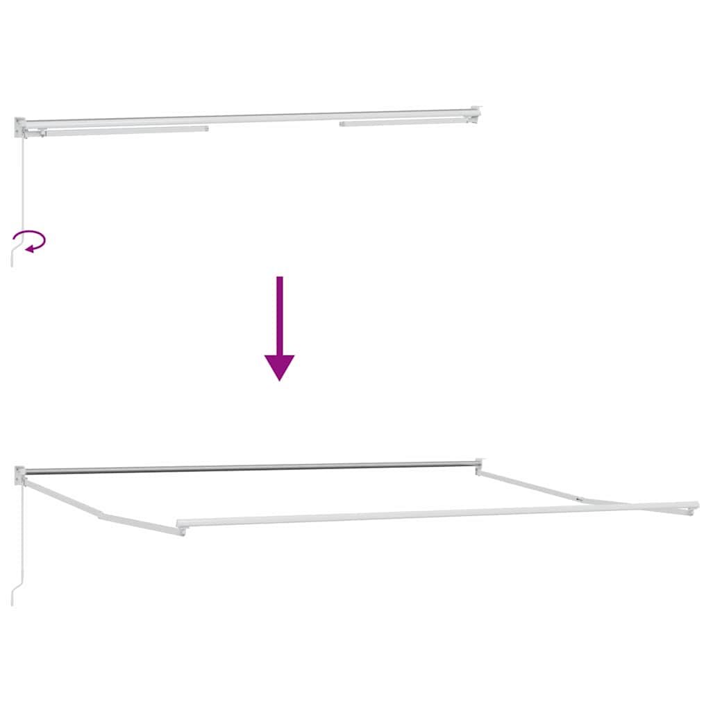 Markise Hvit 5 x 3 m Metall
