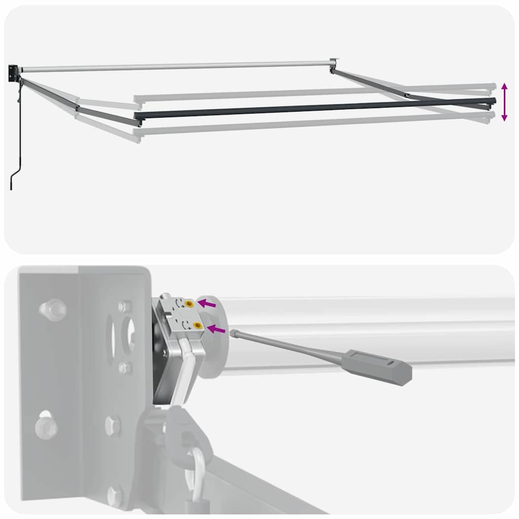 Markise Antrasitt 5 x 3 m Metall