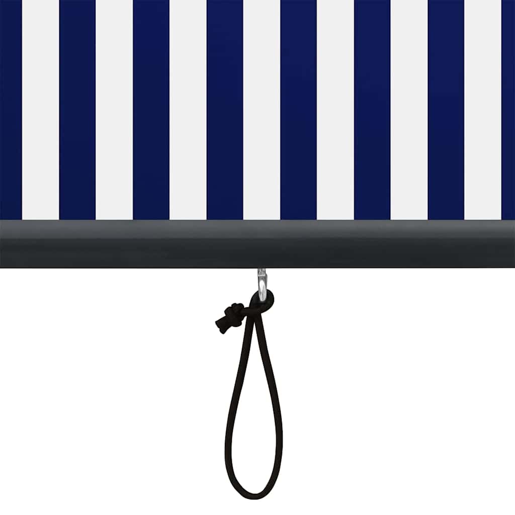 Rullegardin Blå og hvit 180 x 250 cm Stoff og Aluminium