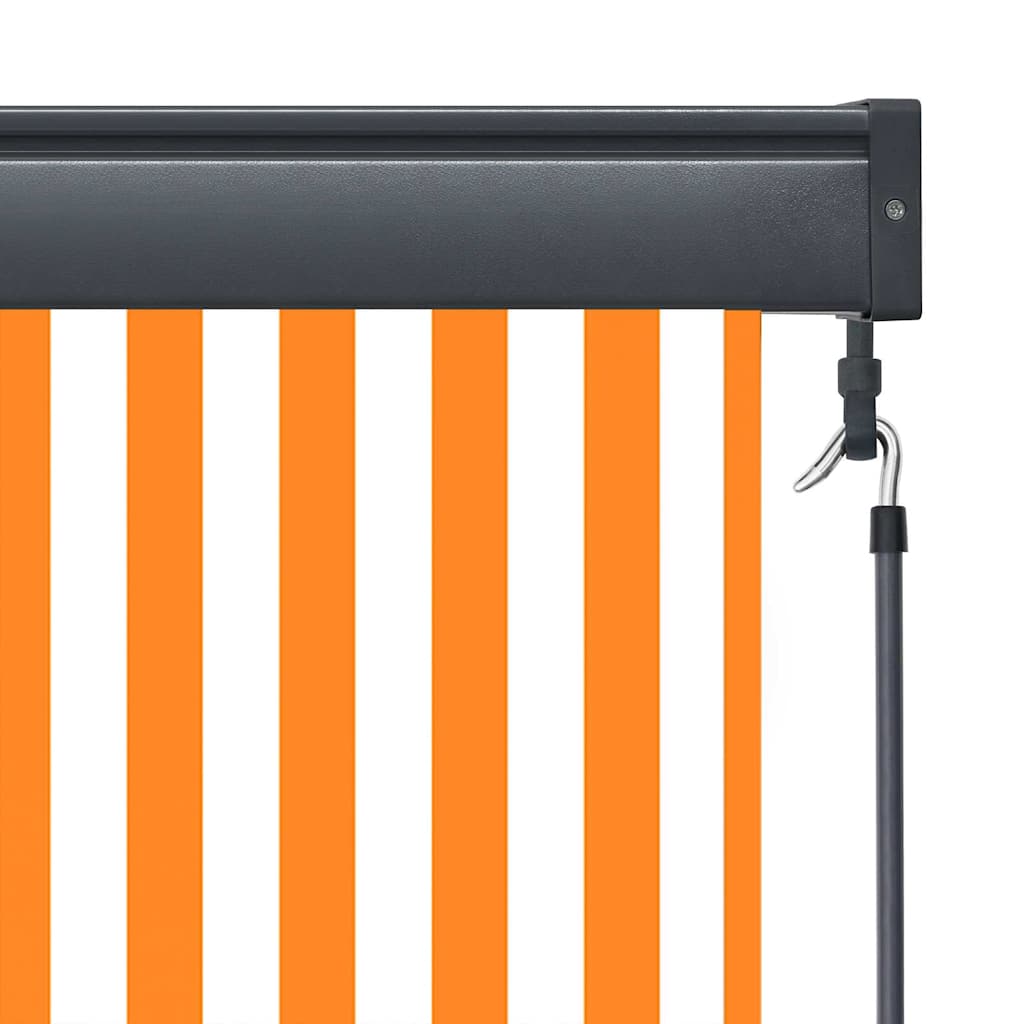 Rullegardin Hvit og Oransje 180 x 250 cm Stoff og Aluminium