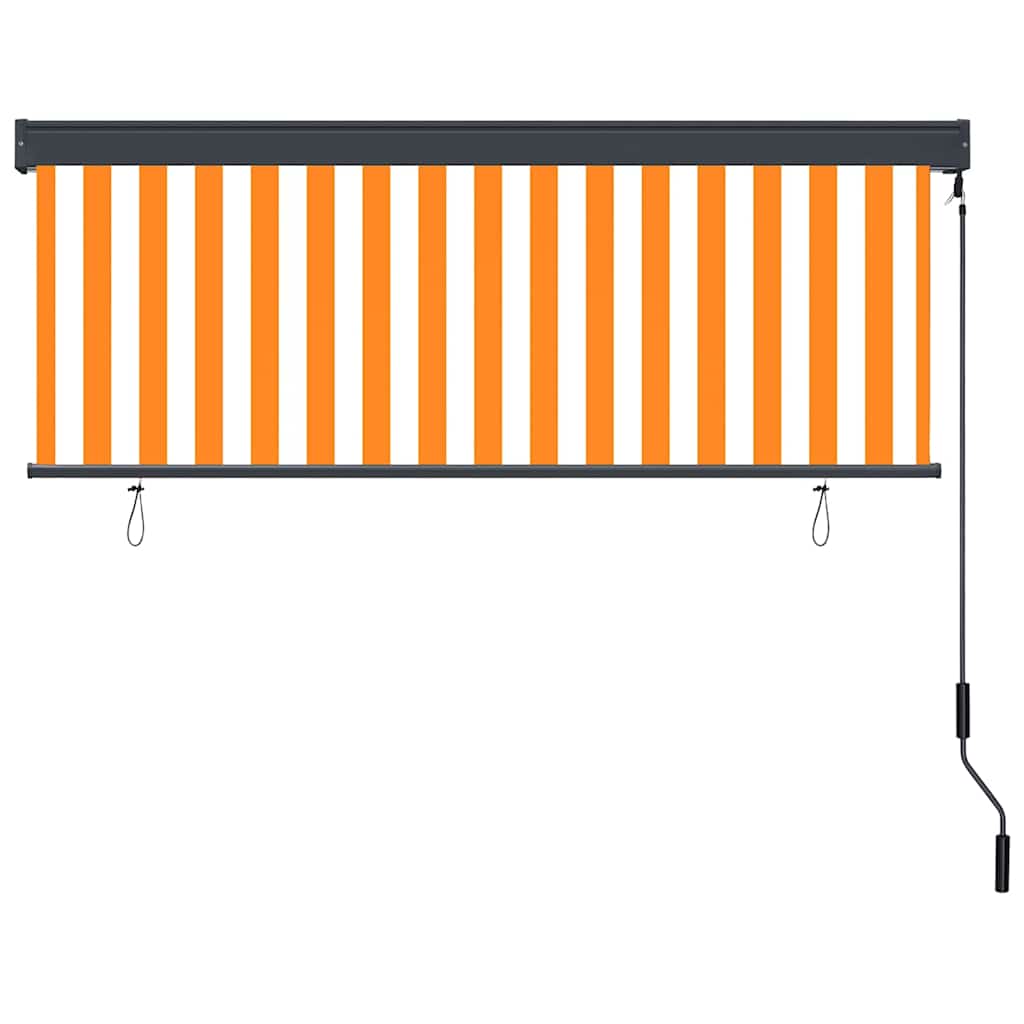 Rullegardin Hvit og Oransje 180 x 250 cm Stoff og Aluminium