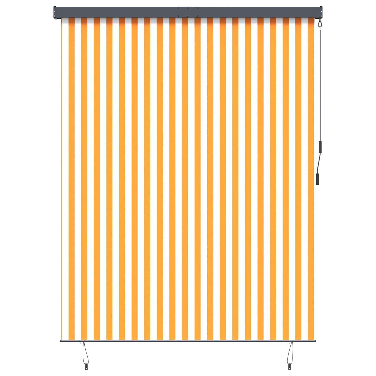 Rullegardin Hvit og Oransje 200 x 250 cm Stoff og Aluminium