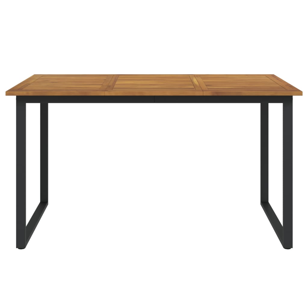 Hagebord med U-ben 140x80x75 cm heltre akasie