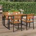 Hagebord med U-ben 140x80x75 cm heltre akasie