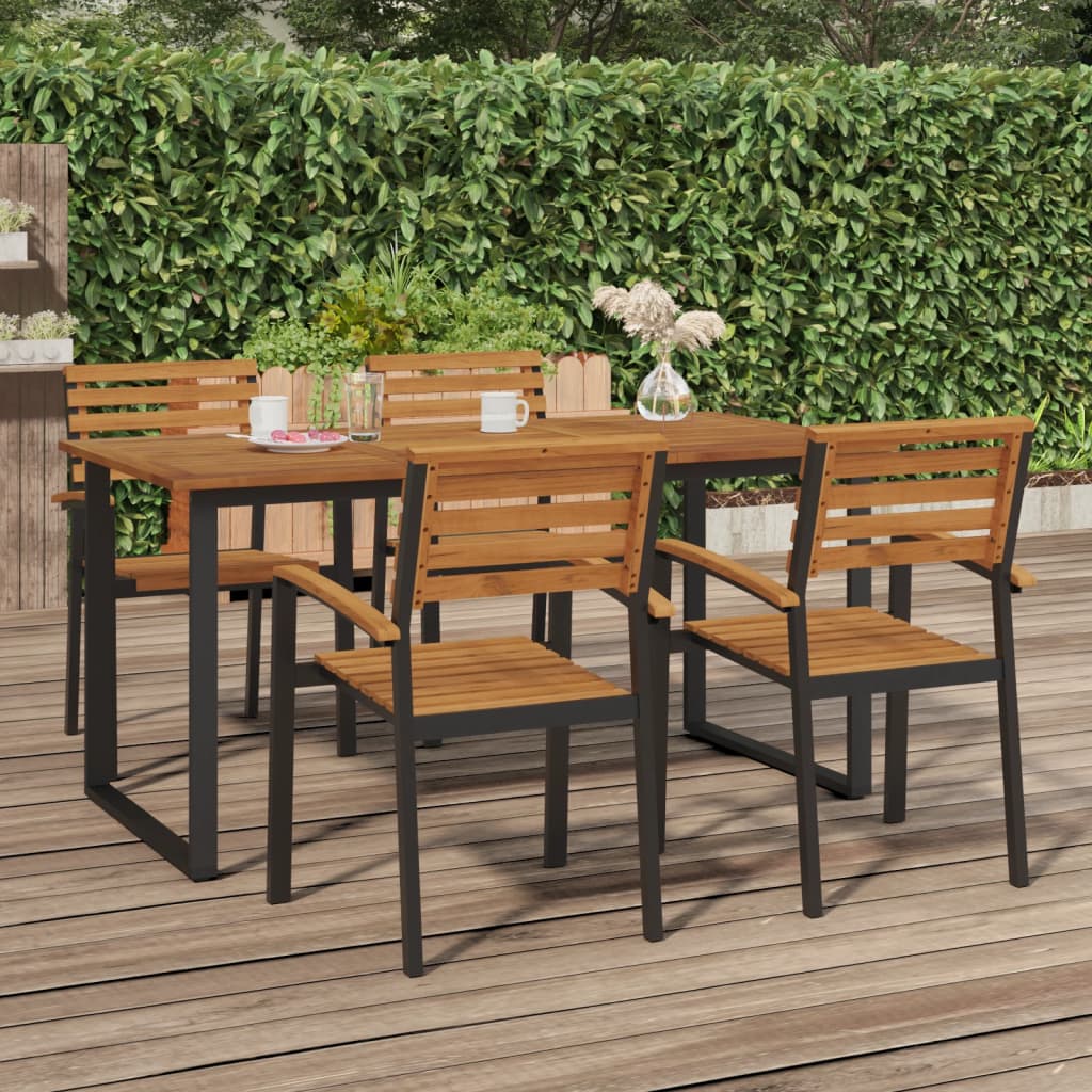 Hagebord med U-ben 160x80x75 cm heltre akasie