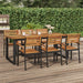 Hagebord med U-ben 200x90x75 cm heltre akasie vidaXL