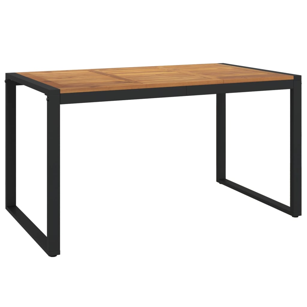 Hagebord med U-ben 140x80x75 cm heltre akasie