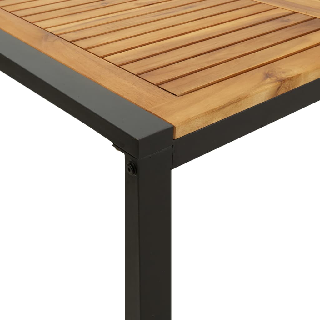 Hagebord med U-ben 140x80x75 cm heltre akasie