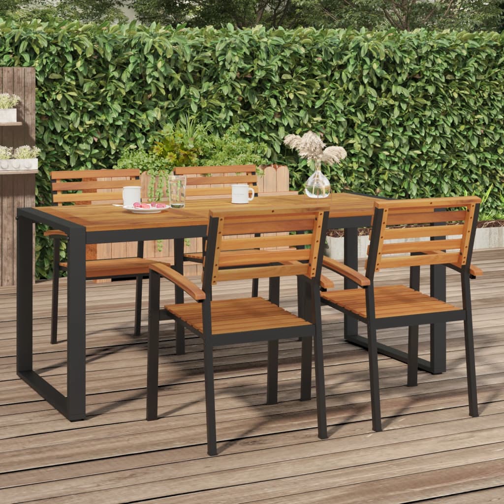 Hagebord med U-ben 180x90x75 cm heltre akasie vidaXL