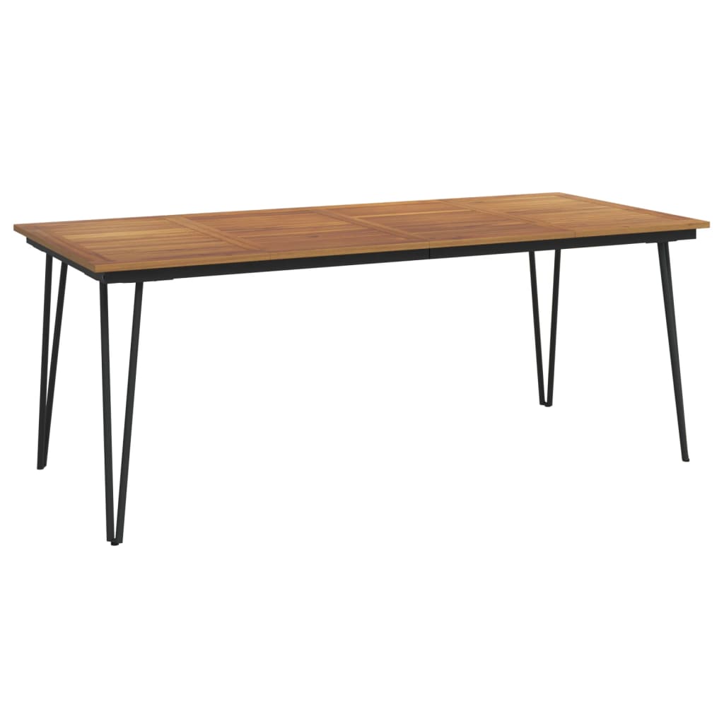 Hagebord med hårnålsben 200x90x75 cm heltre akasie