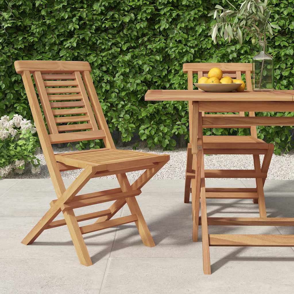 Klappstoler 2 stk 47x63x90 cm heltre teak