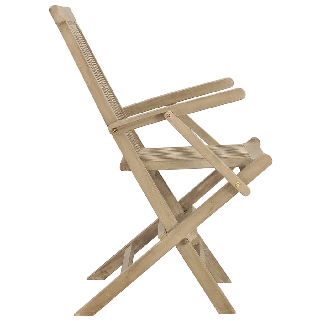 Klappstoler 2 stk grå 56x61x89 cm heltre teak