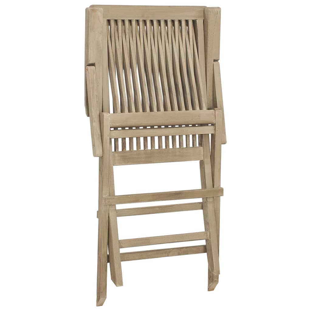 Klappstoler 2 stk grå 56x61x89 cm heltre teak