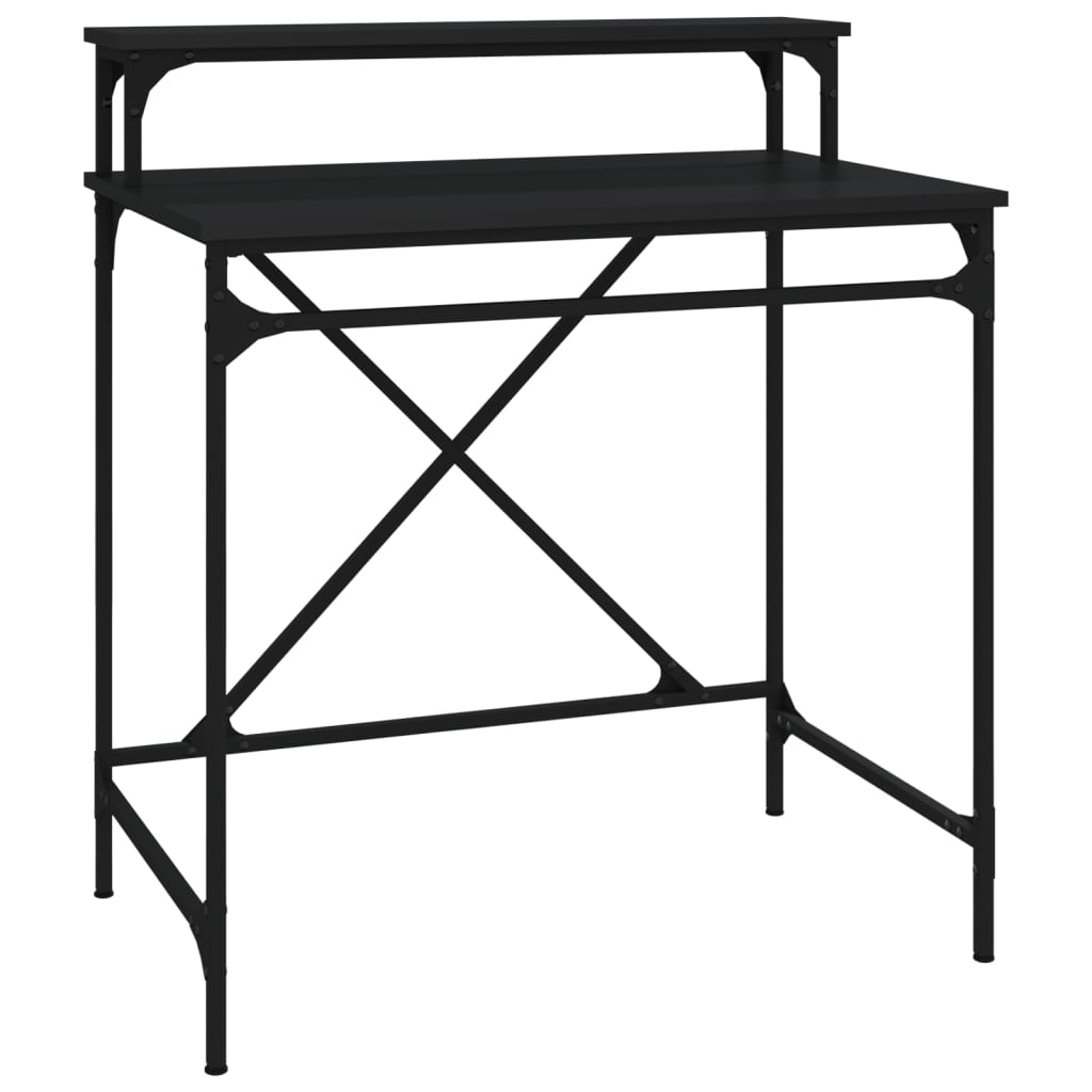 Skrivebord svart 80x50x90 cm konstruert tre og jern